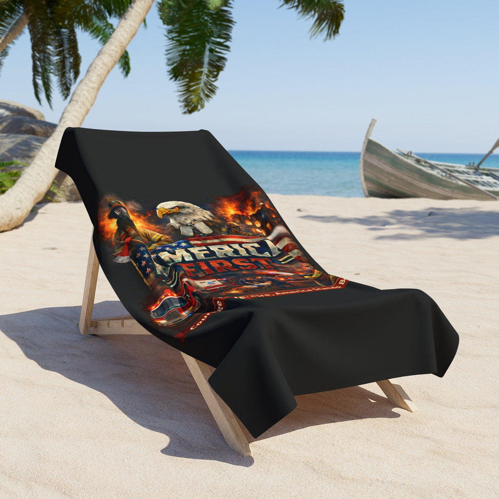 Beach Towel – America First Firefighter Series