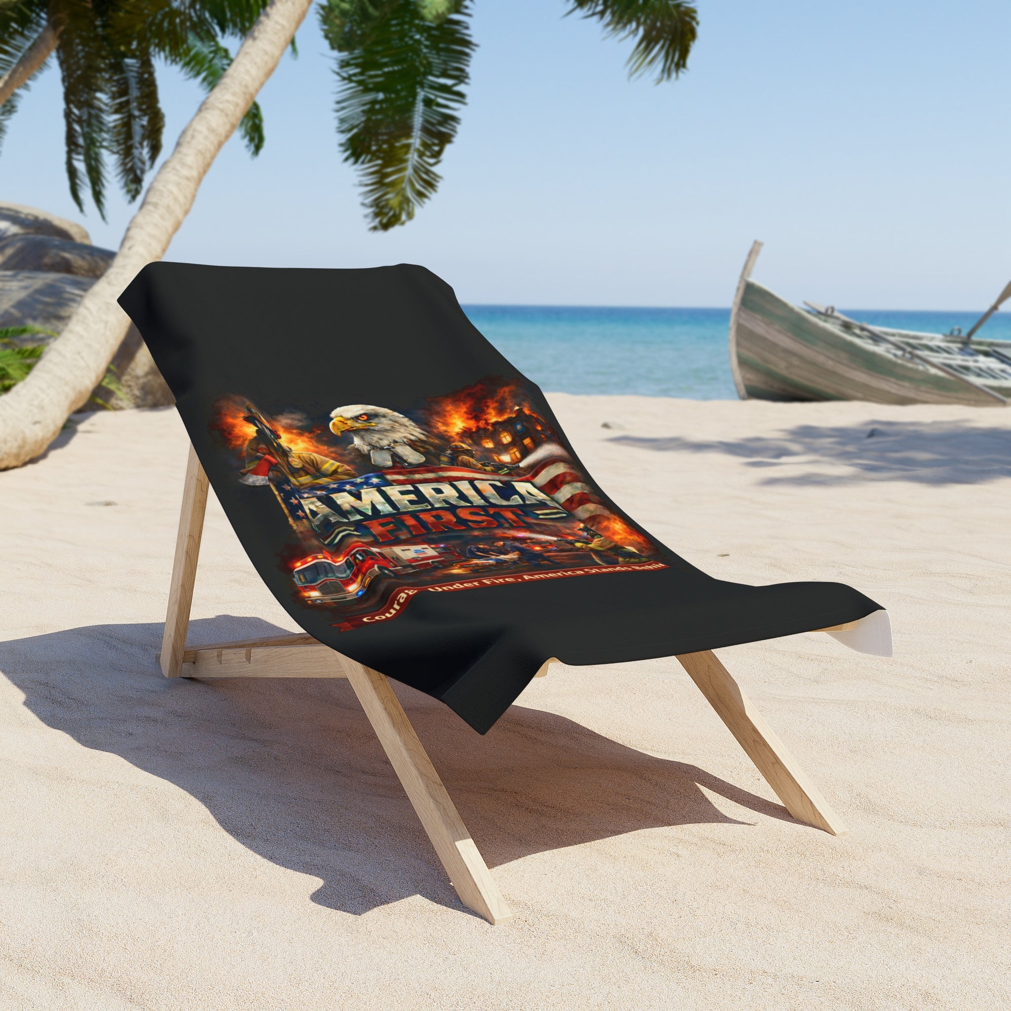 Beach Towel – America First Firefighter Series