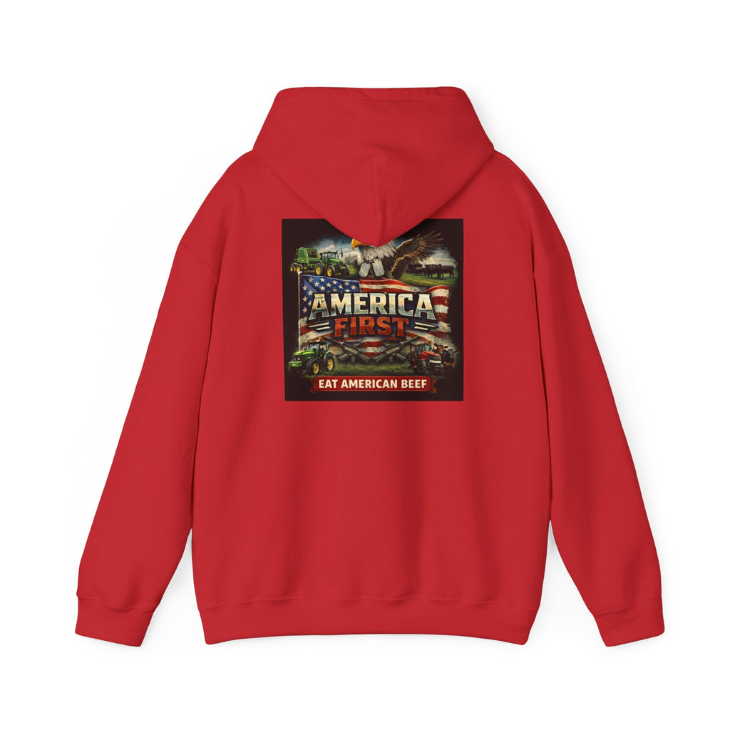 Hoodie - America First Rancher Eat Beef Series